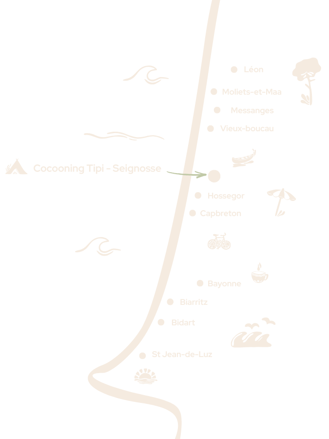 Carte Camping Seignosse Cocooning Tipi Carte Camping Seignosse Cocooning Tipi
