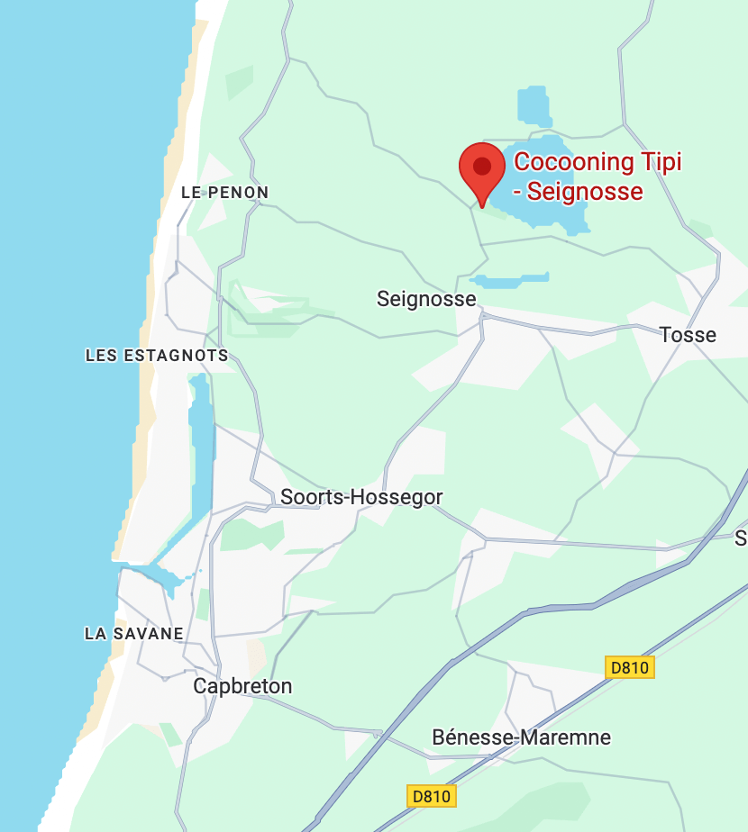Carte localisation Cocooning Tipi Seignosse
