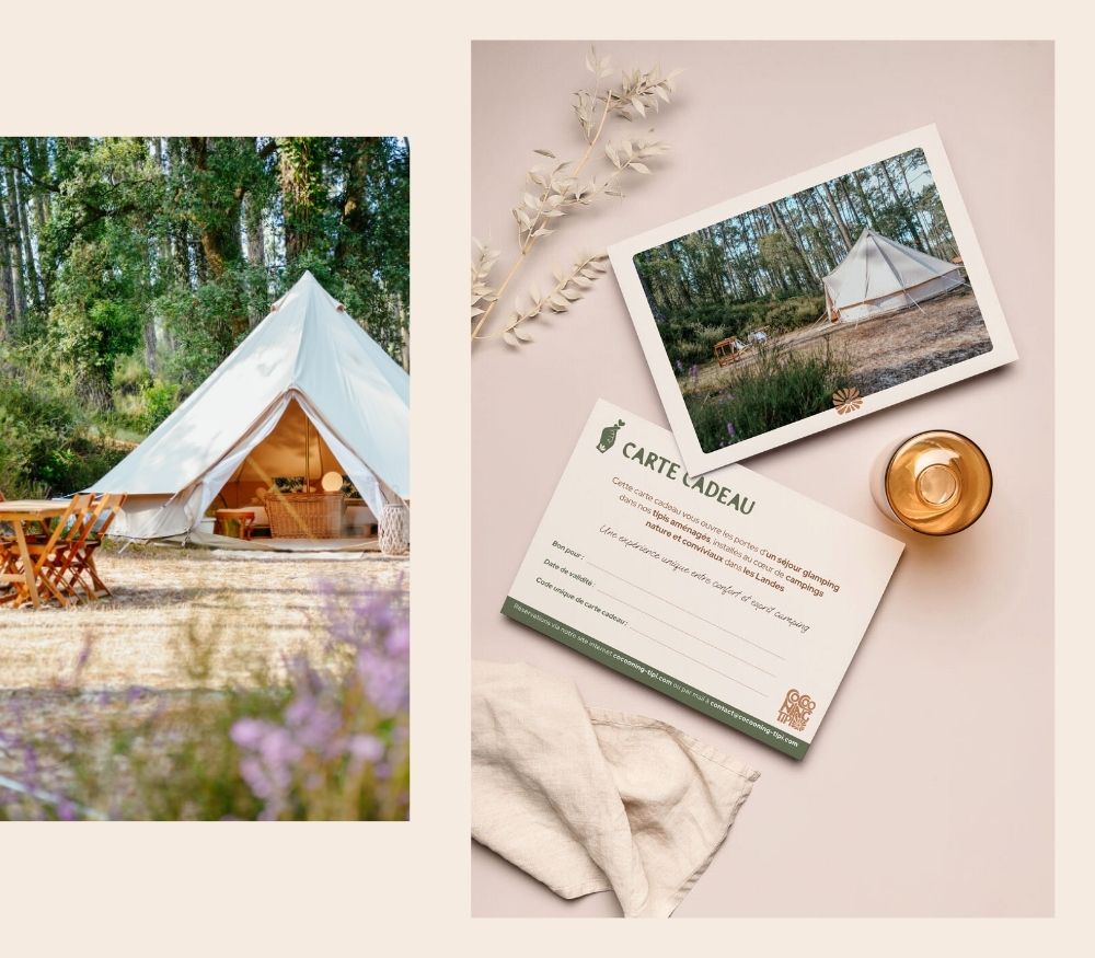 Carte cadeau logement insolite Landes nuit tipi