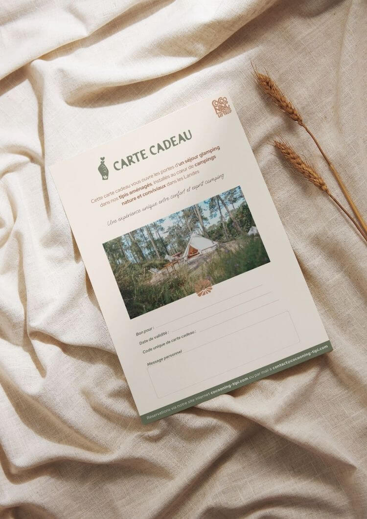 Carte cadeau pdf Cocooning Tipi